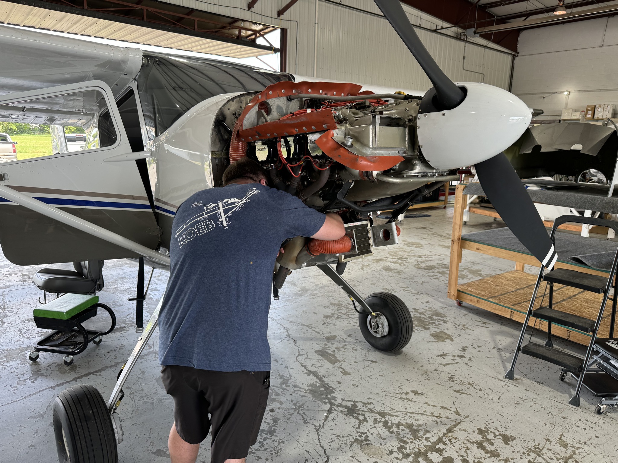 a Cessna in for annual maintenance